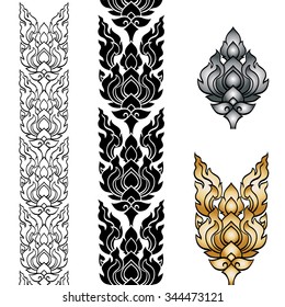 Line Thai art design , Vector illustration