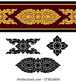 Line Thai art design , Vector illustration