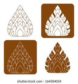 Line Thai art pattern vector illustration.