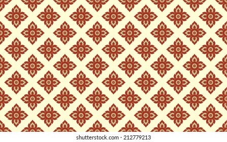 Line Thai art pattern vector illustration.