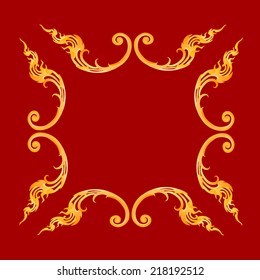 Line Thai art pattern vector illustration