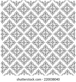 Line Thai art pattern vector illustration