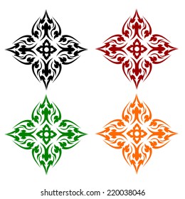Line Thai art pattern vector illustration