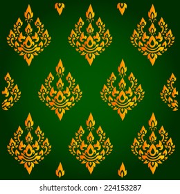 Line Thai art pattern vector illustration