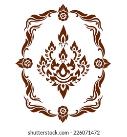 Line Thai art pattern vector illustration