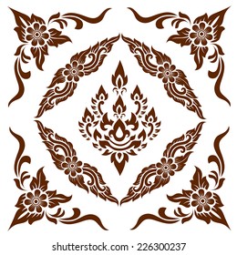 Line Thai art pattern vector illustration