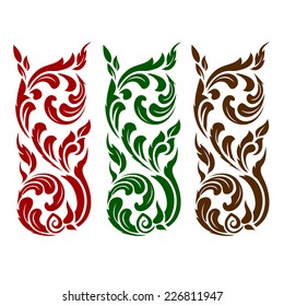 Line Thai art pattern vector illustration