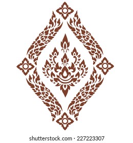 Line Thai art pattern vector illustration