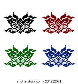 Line Thai art pattern vector illustration