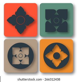 line Thai art pattern vector illustration