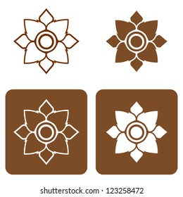 Line thai art vector illustration.