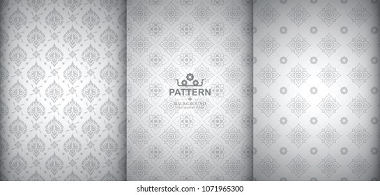 Line Thai, The Arts Of Thailand, Thai Pattern Background.