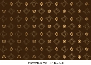 Line Thai With Copy Space, Brown Wallpaper, Thai Pattern For Your Card Design.