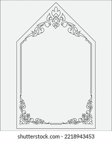 line thai frame on background white