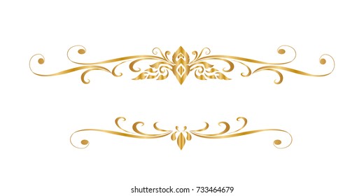 Line Thai Golden , The Arts of Thailand, line pattern background. Vector illustration