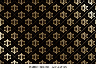 Line Thai luxury background, Thai Pattern Seamless, Thai Pattern Modern Background decoration for printing, fabric, web, poster, banner, and card concept vector illustration