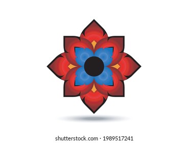 Line Thai, Multicolor blossom, Traditional Thai style pattern , Vector illustration