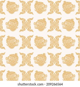 Line thai  pattern vector illustration vintage style  