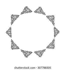 Line thai sun, vector illustration