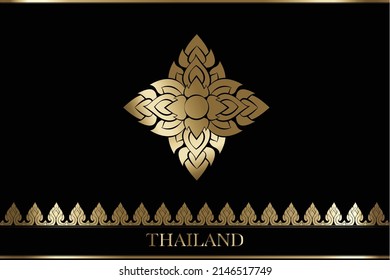 Line Thai, Template Thai pattern background. Thai art pattern vector illustrator. 