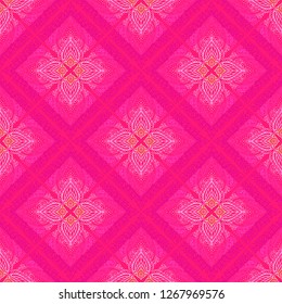line Thai or Thai traditional ornament design with boho mandala style petal leaf of flower 