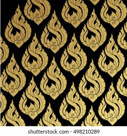 Line thai traditional Thai style pattern vector illustration.
