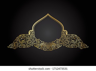 Line Thai, Vector illustration abstract Thai art traditional frame border. Thai element.