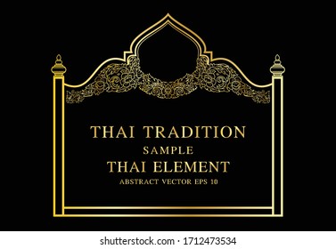 Line Thai, Vector illustration abstract Thai art traditional frame border. Thai element.