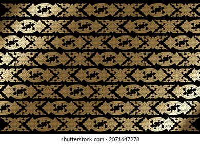 Line Thai vintage pattern texture background wallpaper design vector. Luxurious Background. Vector illustration. Ideal for printing on fabric or paper for Wallpapers, Textile, Wrapping.