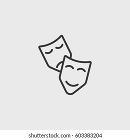 Line Theatre mask   icon illustration isolated vector sign symbol