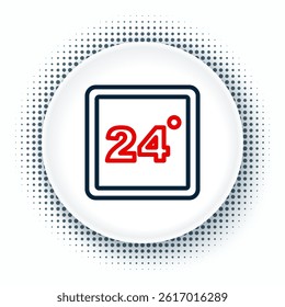 Line Thermostat icon isolated on white background. Temperature control. Colorful outline concept. Vector