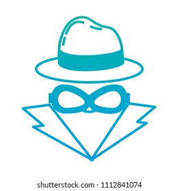 line thief with criminal mask and elegant hat
