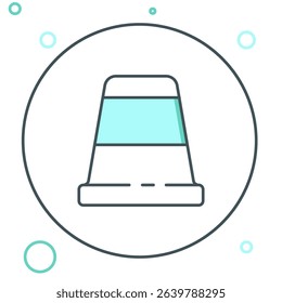 Line Thimble for sewing icon isolated on white background. Colorful outline concept. Vector
