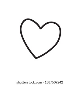 line thin hand draw love icon, heart vector, eps 10, editable stroke