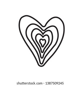 line thin hand draw love icon, heart vector, eps 10, editable stroke