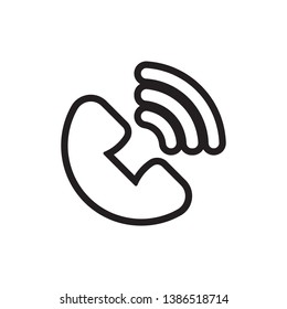line thin phone flat icon, vector, eps 10, editable stroke