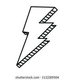 line thunder graphic shape icon design vector illustration