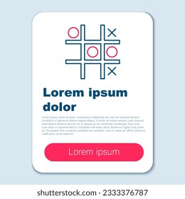 Line Tic Tac Zehenspiel Symbol einzeln auf grauem Hintergrund. Farbiges Rahmenkonzept. Vektorgrafik