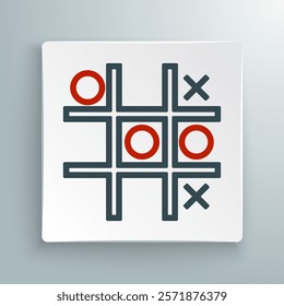 Line Tic tac toe game icon isolated on white background. Colorful outline concept. Vector