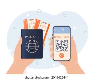 Line ticket. 3d isometric illustration cell phone. Online booking service vector illustration.