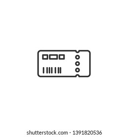 line ticket ison. Air plane linear ticket isolated on white. Vector illustration