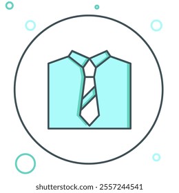 Line Tie icon isolated on white background. Necktie and neckcloth symbol. Colorful outline concept. Vector