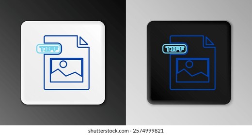 Line TIFF file document. Download tiff button icon isolated on grey background. TIFF file symbol. Colorful outline concept. Vector
