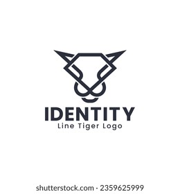 Line tiger logo is very good for sports, fashion, technology, digital etc. logos