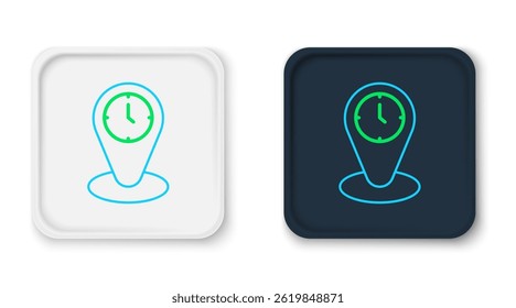 Line Time zone clocks icon isolated on white background. Colorful outline concept. Vector