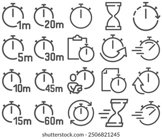 Line Timers Vector Icons EPS.10
