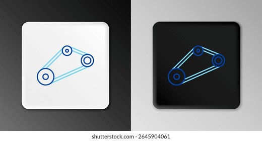 Line Timing belt kit icon isolated on grey background. Colorful outline concept. Vector