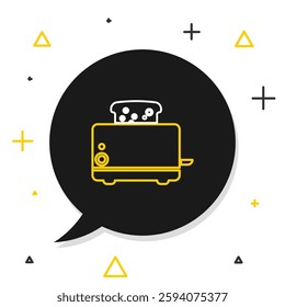 Line Toaster with toasts icon isolated on white background. Colorful outline concept. Vector