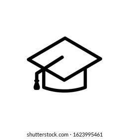 Line toga icon vector design, Graduation hat illustration on white background