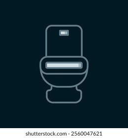 Line Toilet bowl icon isolated on black background. Flat filled outline style with shadow. Vector